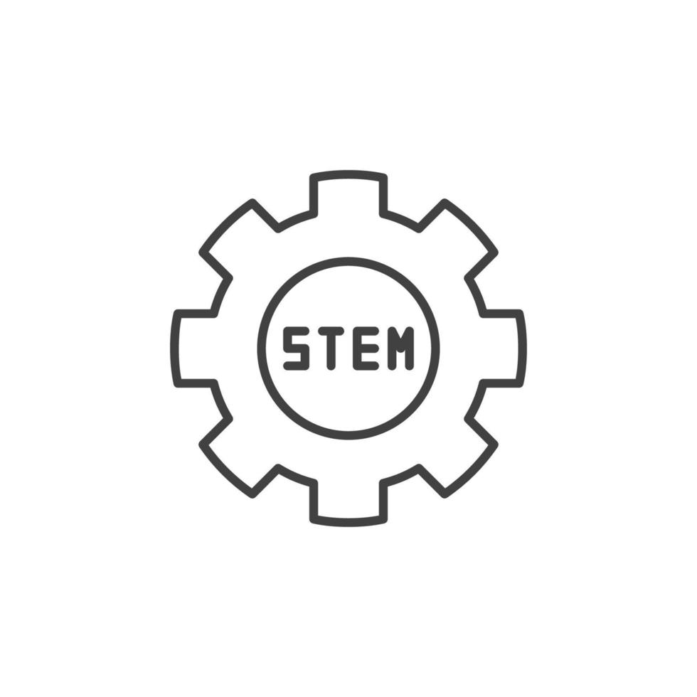 STEM Cog vector icon in thin line style