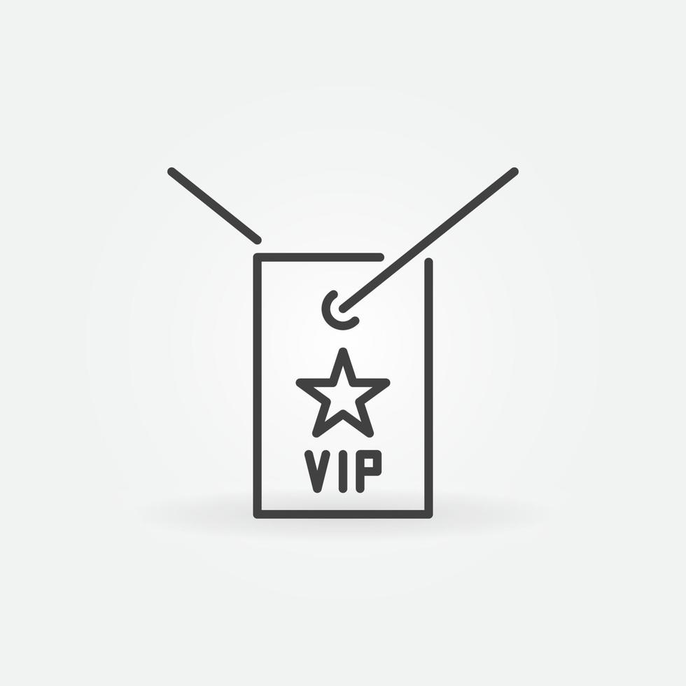 icono de contorno de vector de tarjeta de cuello vip en estilo de línea delgada