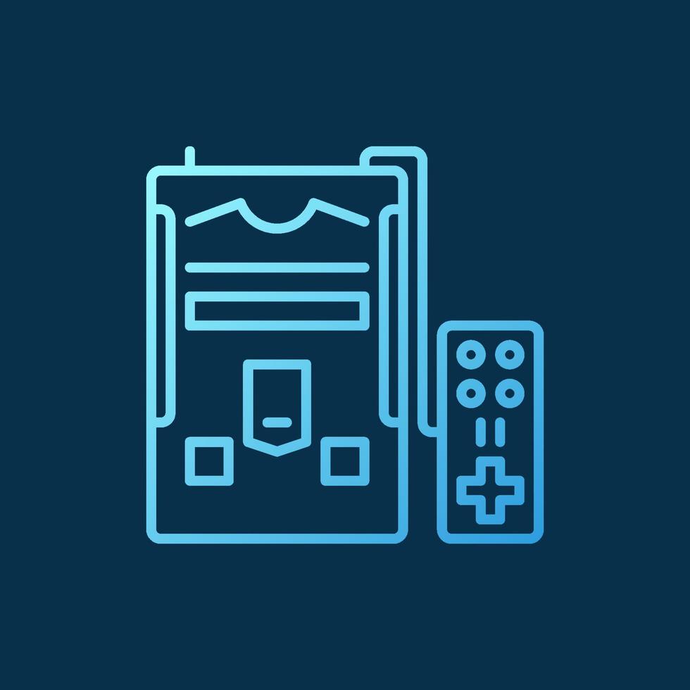 Vector Retro Gaming Console concept outline colored icon