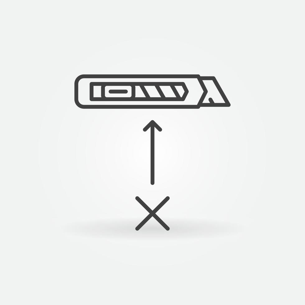 No Cutter linear icon. Do not use Knife vector line symbol