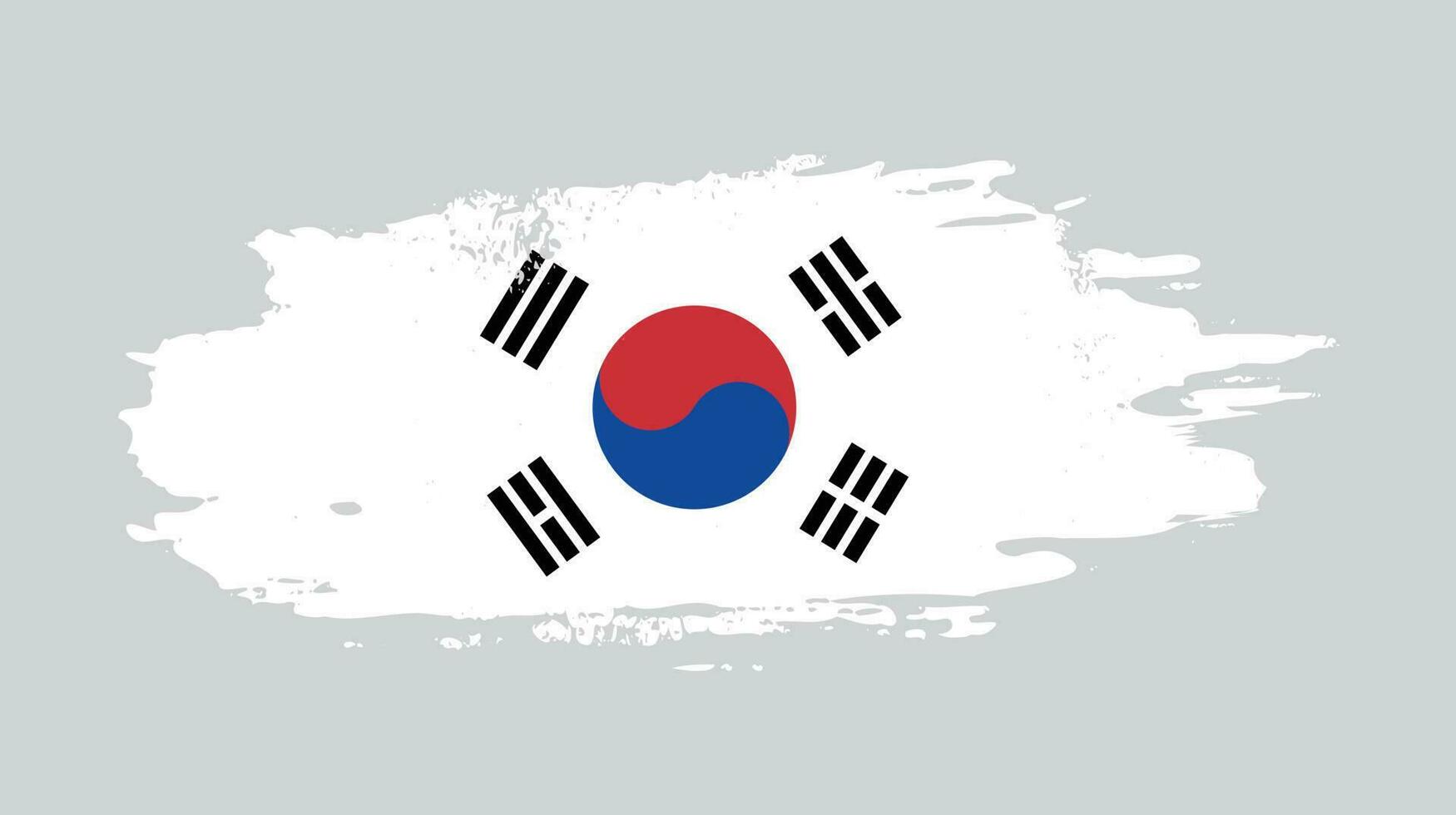 Professional brush effect South Korea flag vector