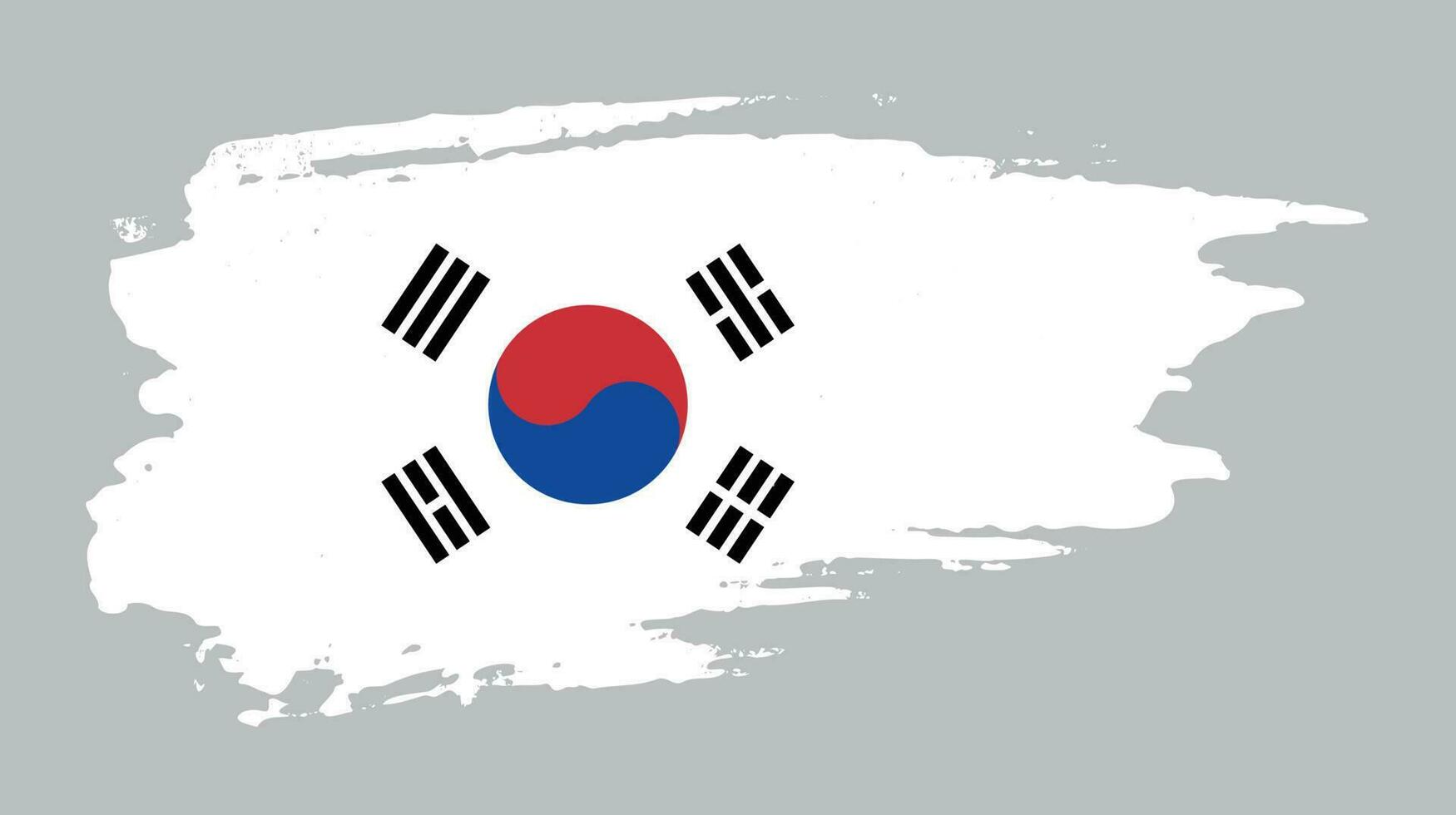 South Korea hand paint colorful flag vector