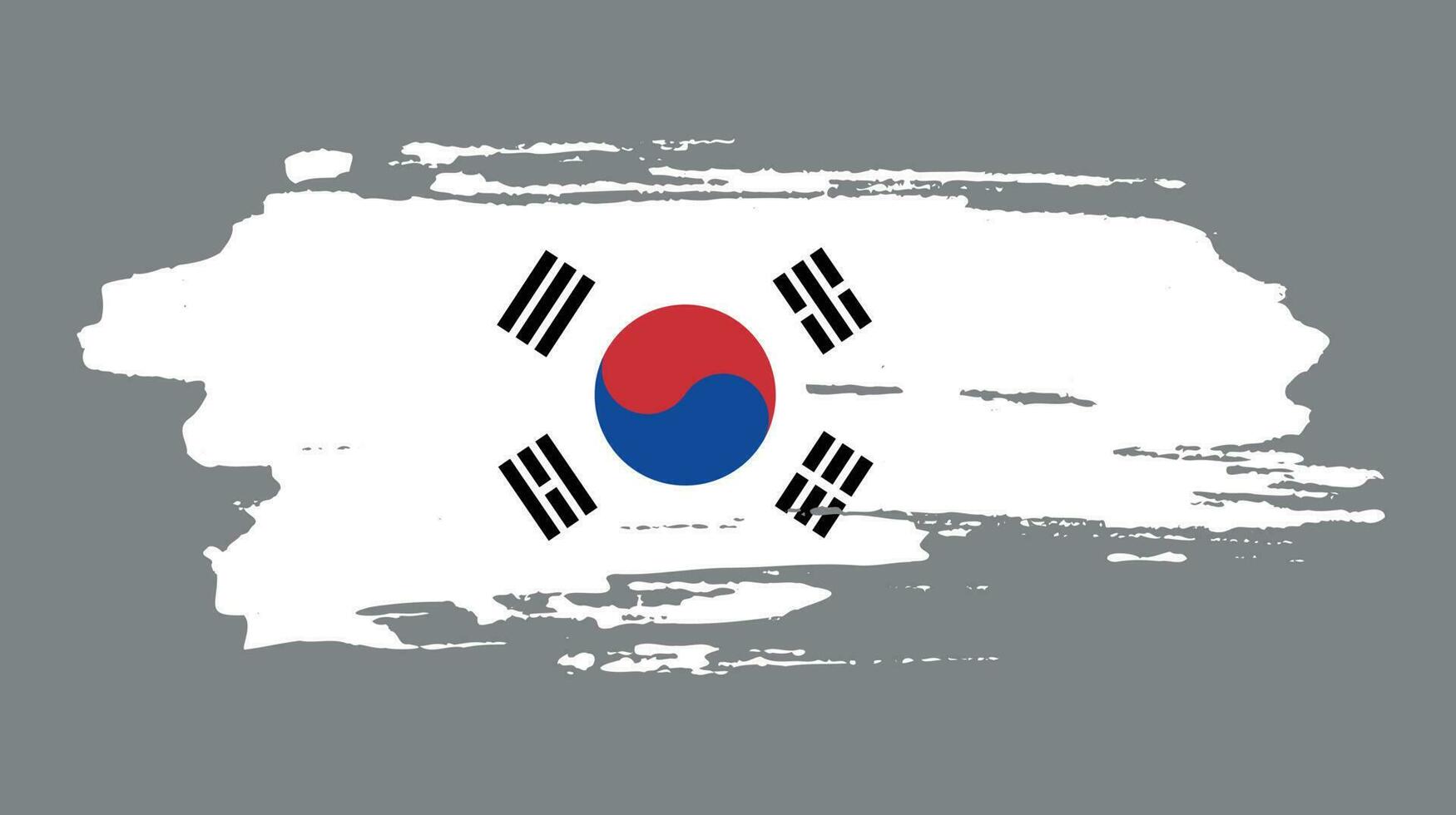 Vintage style South Korea flag vector design