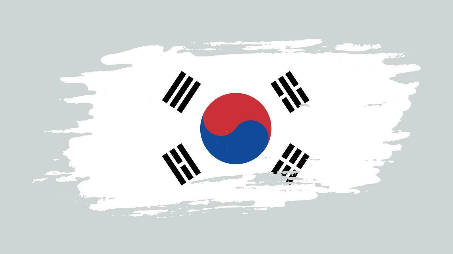 Abstract South Korea grunge texture flag design vector