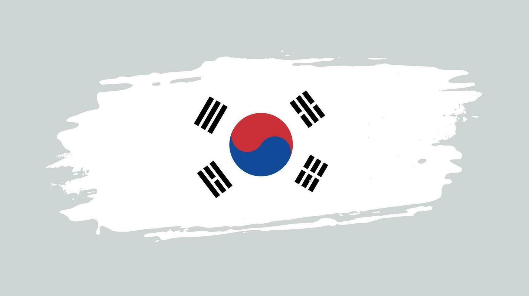 Creative South Korea grunge texture flag vector