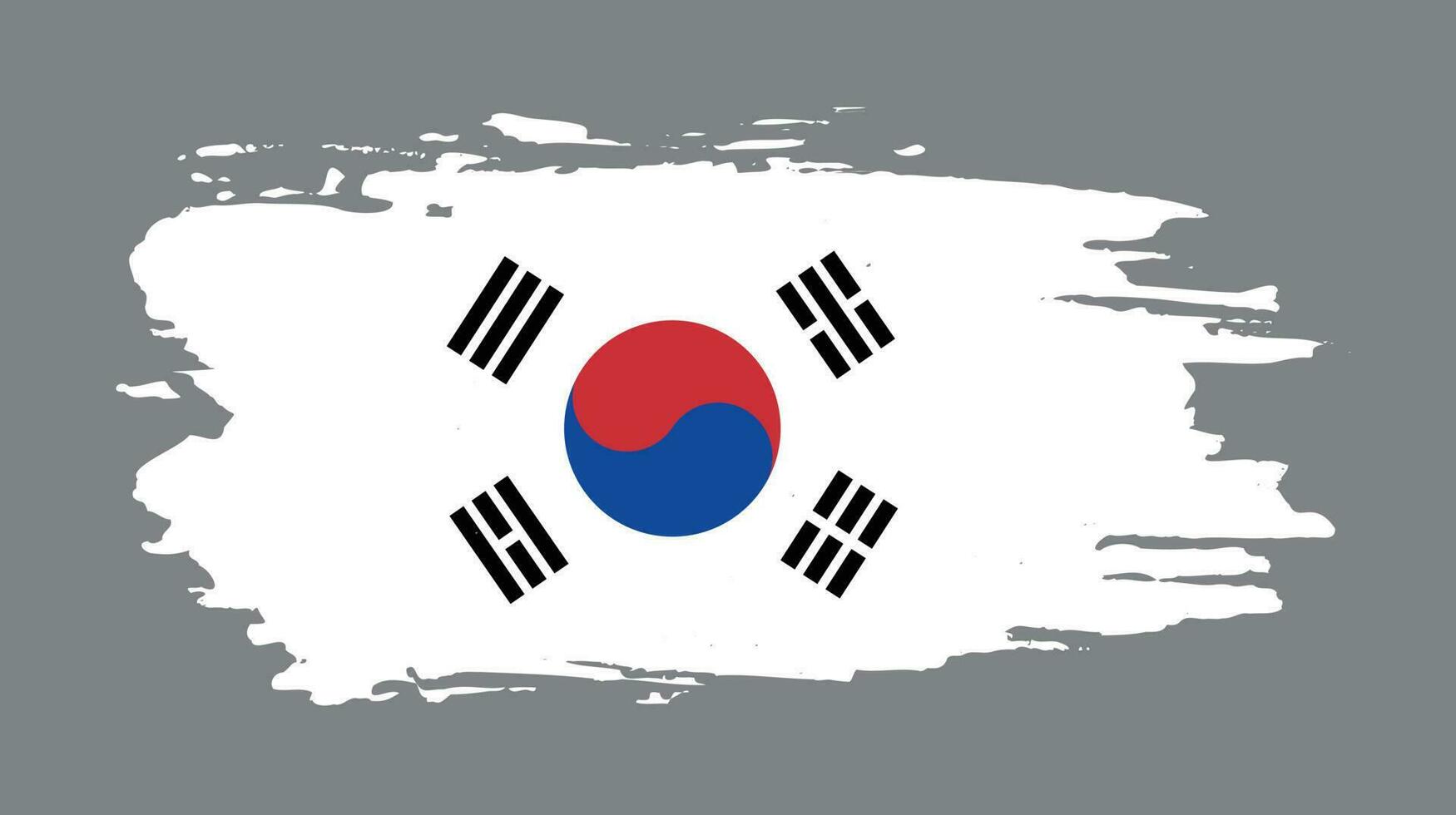 New creative grunge texture South Korea flag vector