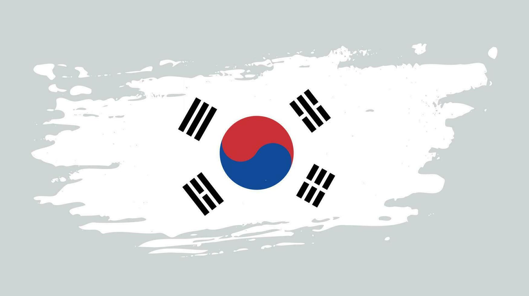 Vintage South Korea grunge texture flag vector