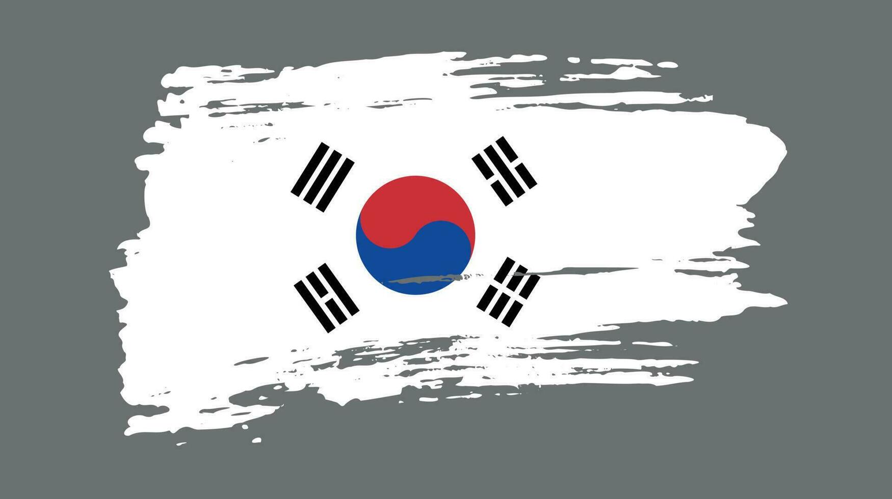 gráfico, corea del sur, grunge, bandera vector