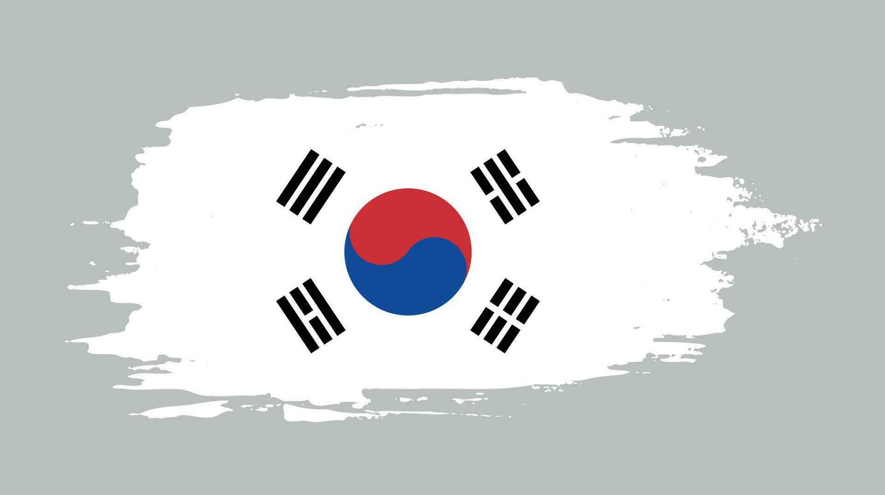 New distressed South Korea grunge flag vector