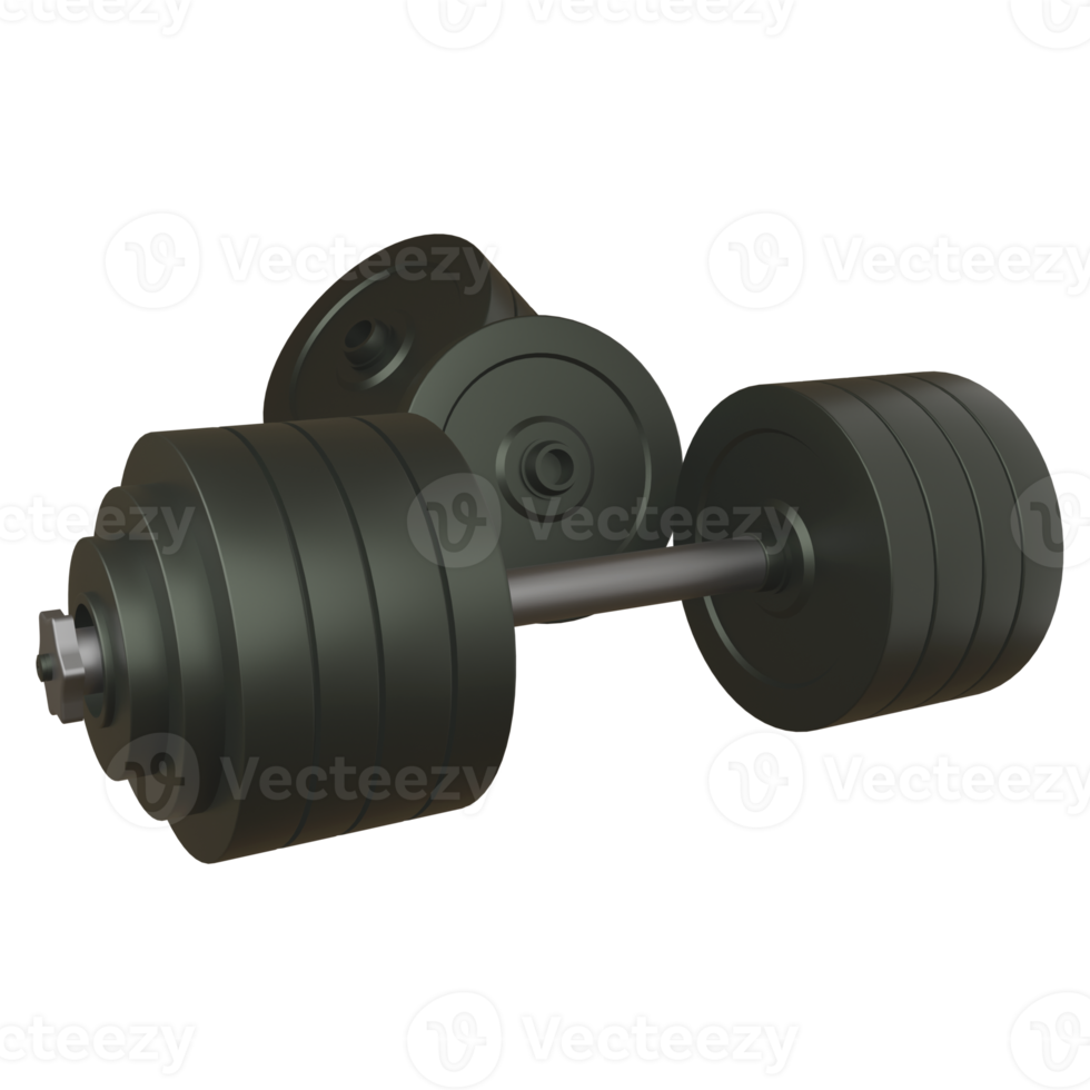 3d Dumbbell isolated object with high quality render png