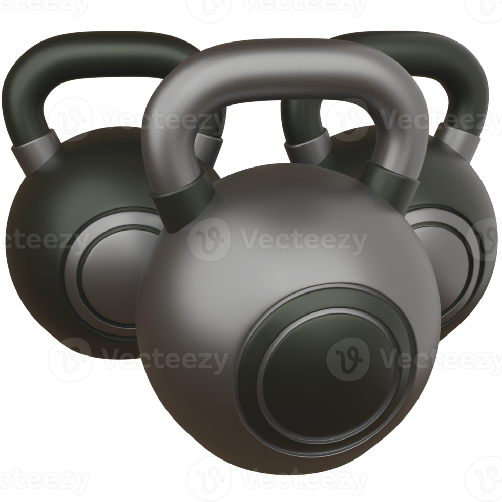 3d Kettle Bells isolated object with high quality render png