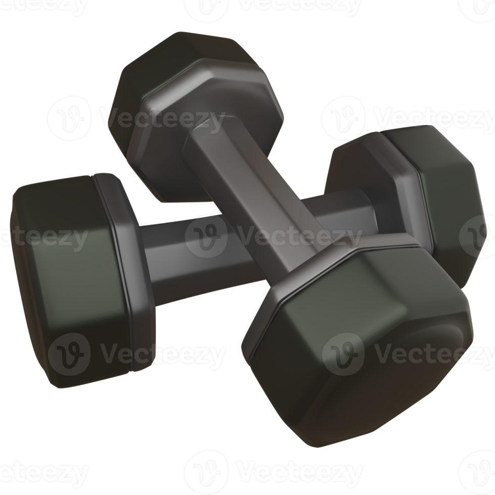 3D-Hanteln isoliertes Objekt mit hochwertigem Rendering png