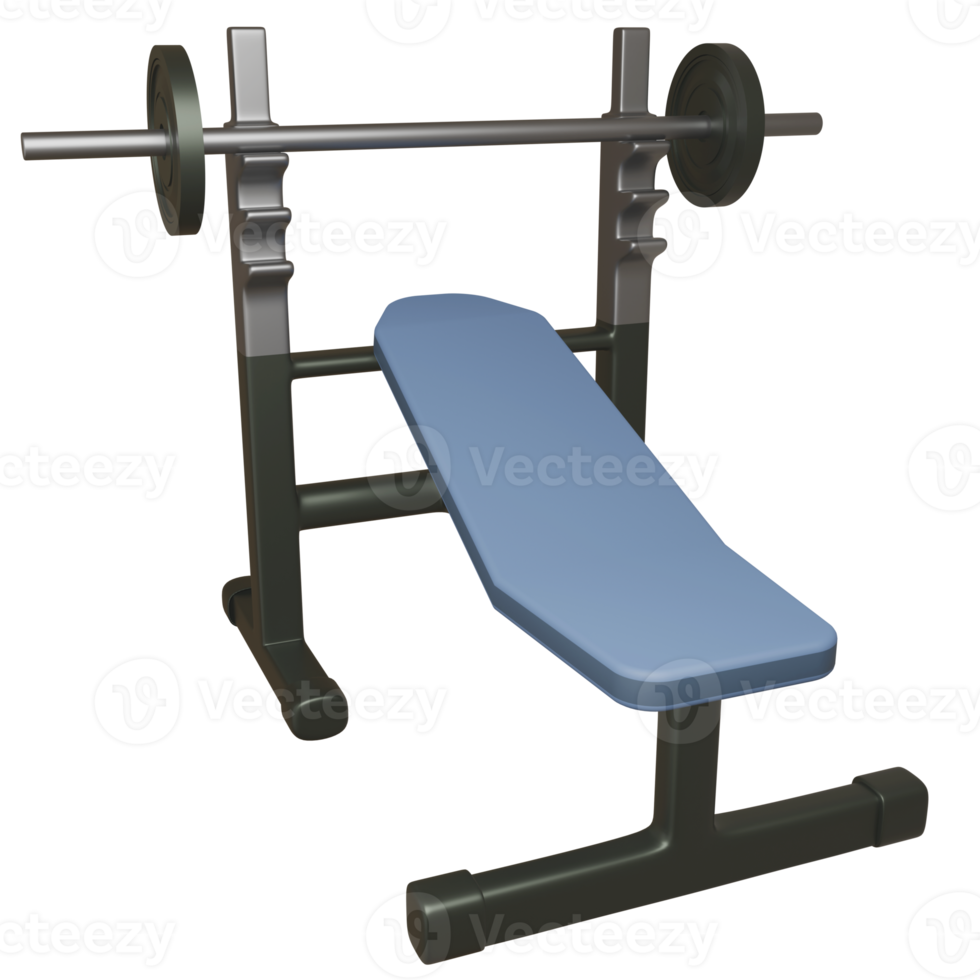 3d Bench Press isolated object with high quality render png