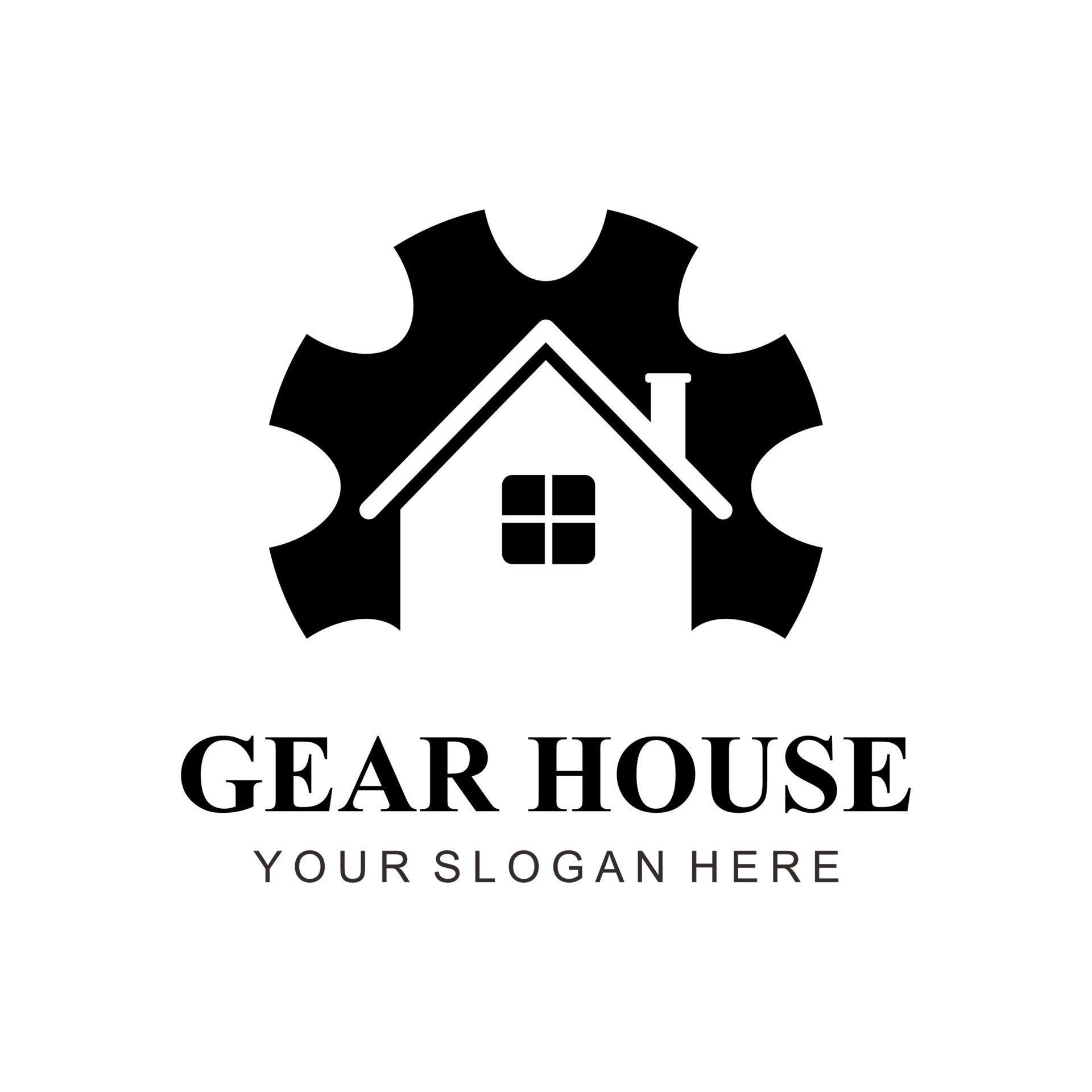 gear house logo 13091217 Vector Art at Vecteezy