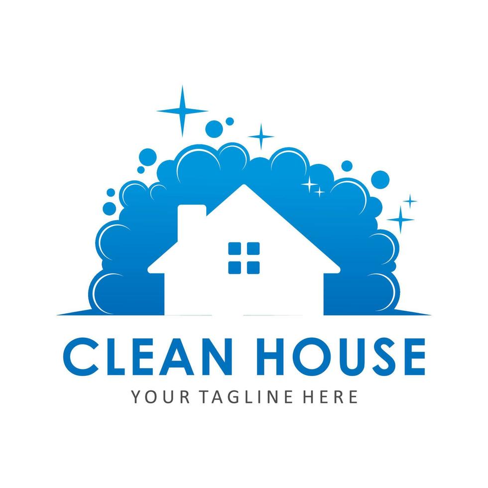 logotipo de la casa limpia vector