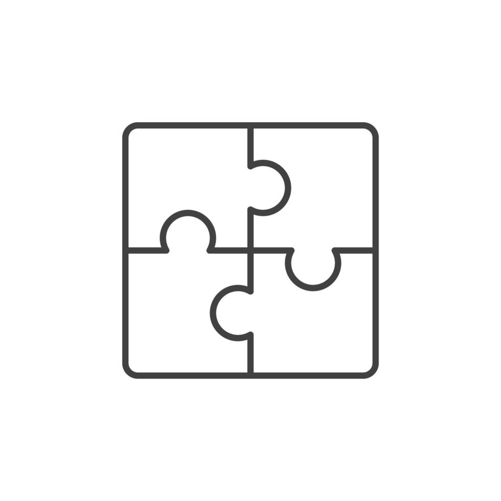 Puzzle vector concept icon in thin line style