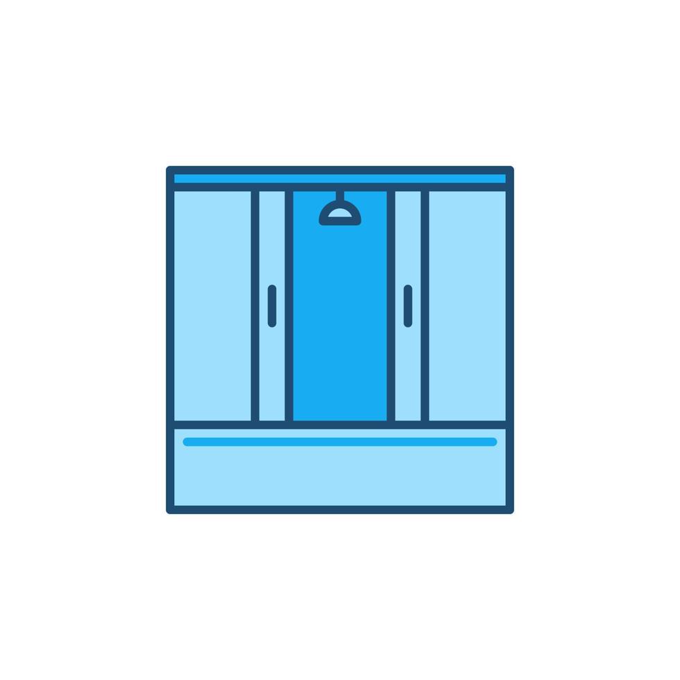 cabina de ducha concepto vectorial icono o signo azul vector