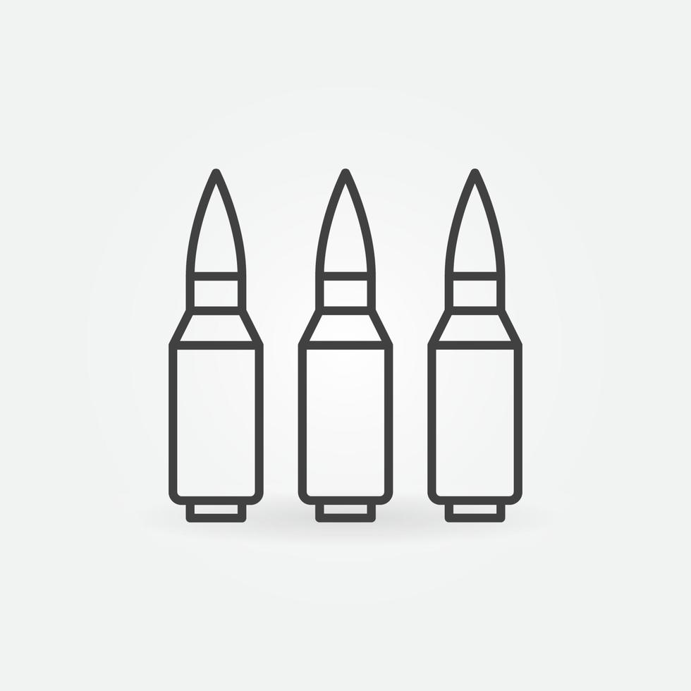 Three Bullets outline icon. Ammo vector symbol