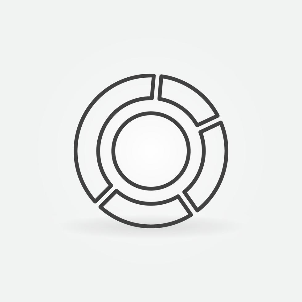 Pie Chart linear vector concept minimal icon
