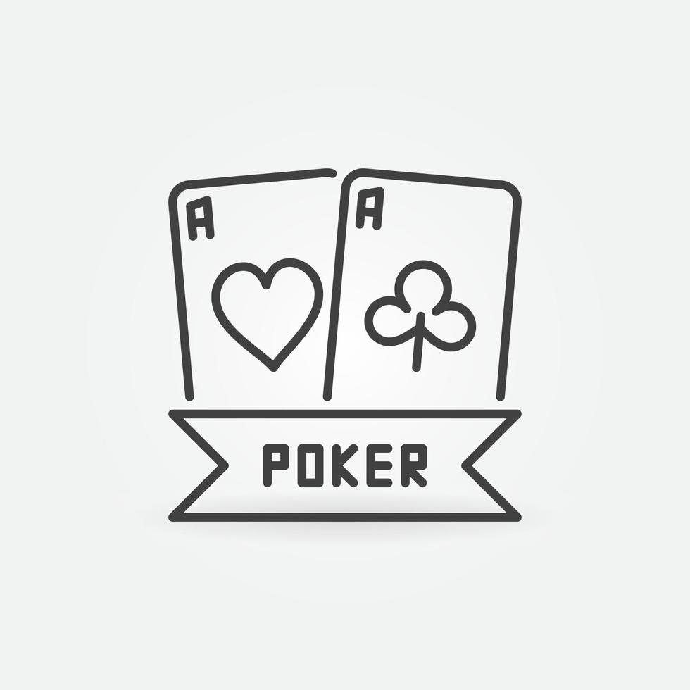 Poker Pair of Aces linear minimal concept vector icon