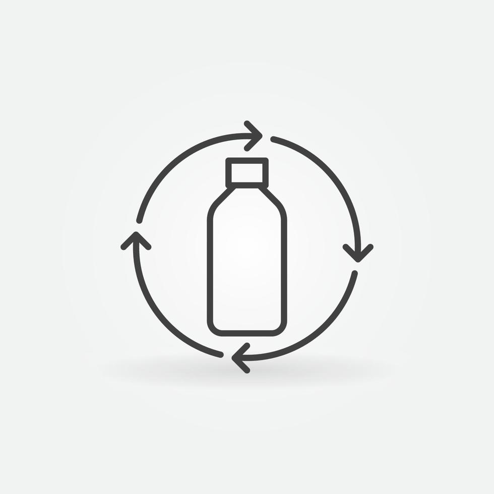 Recycle plastic bottles vector thin line concept icon