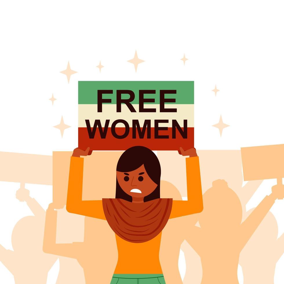 flat design vector women rise to freedom