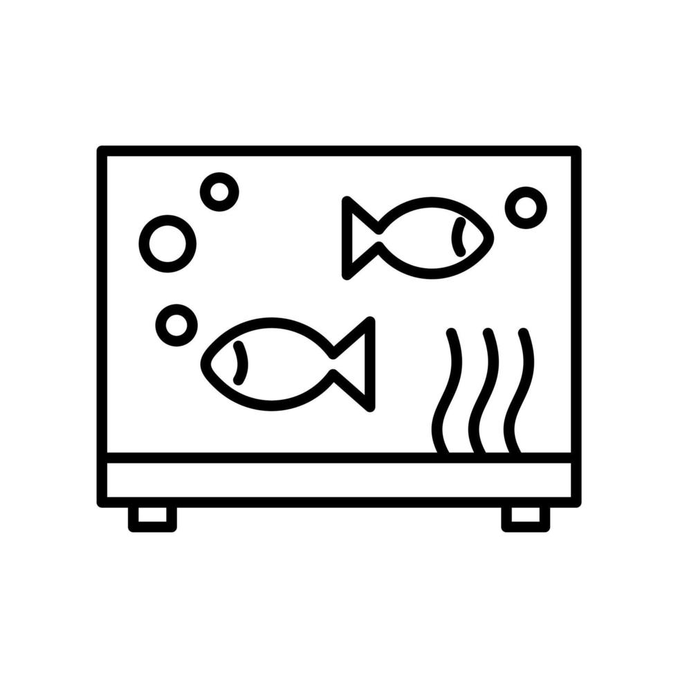 aquarium outline icon vector