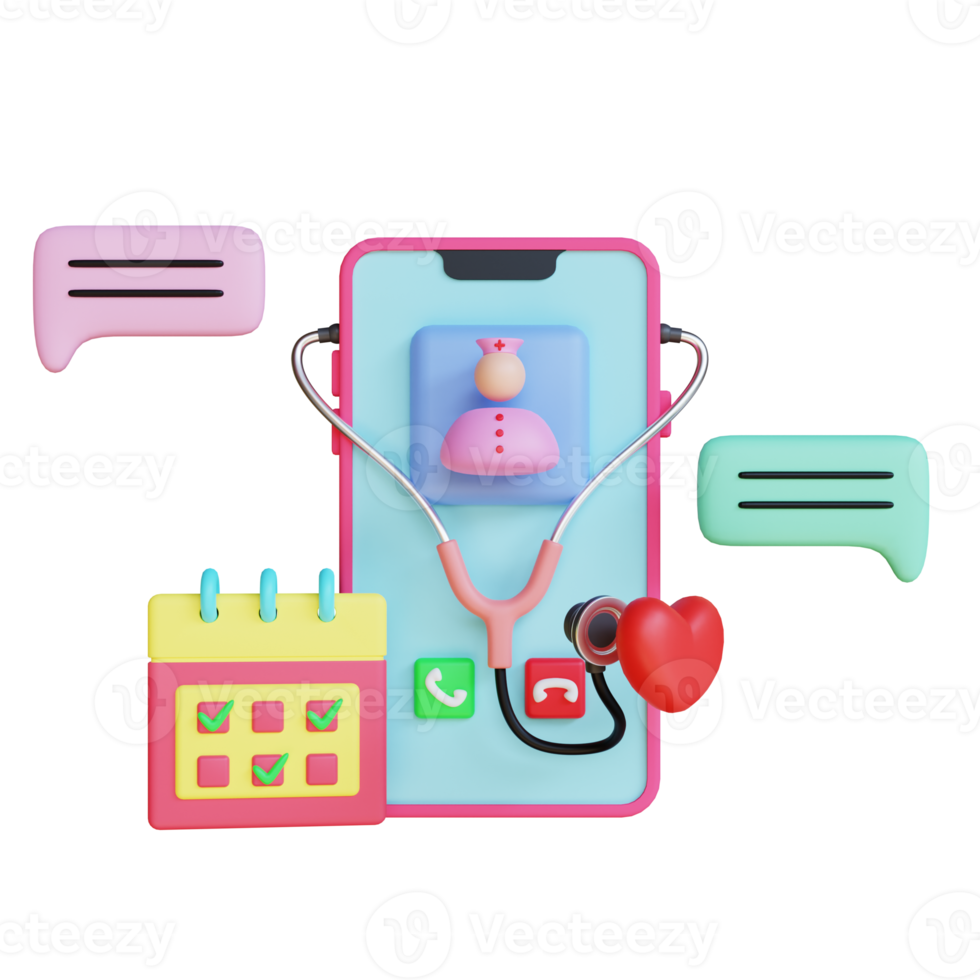 3d rendere in linea assistenza sanitaria consulente png