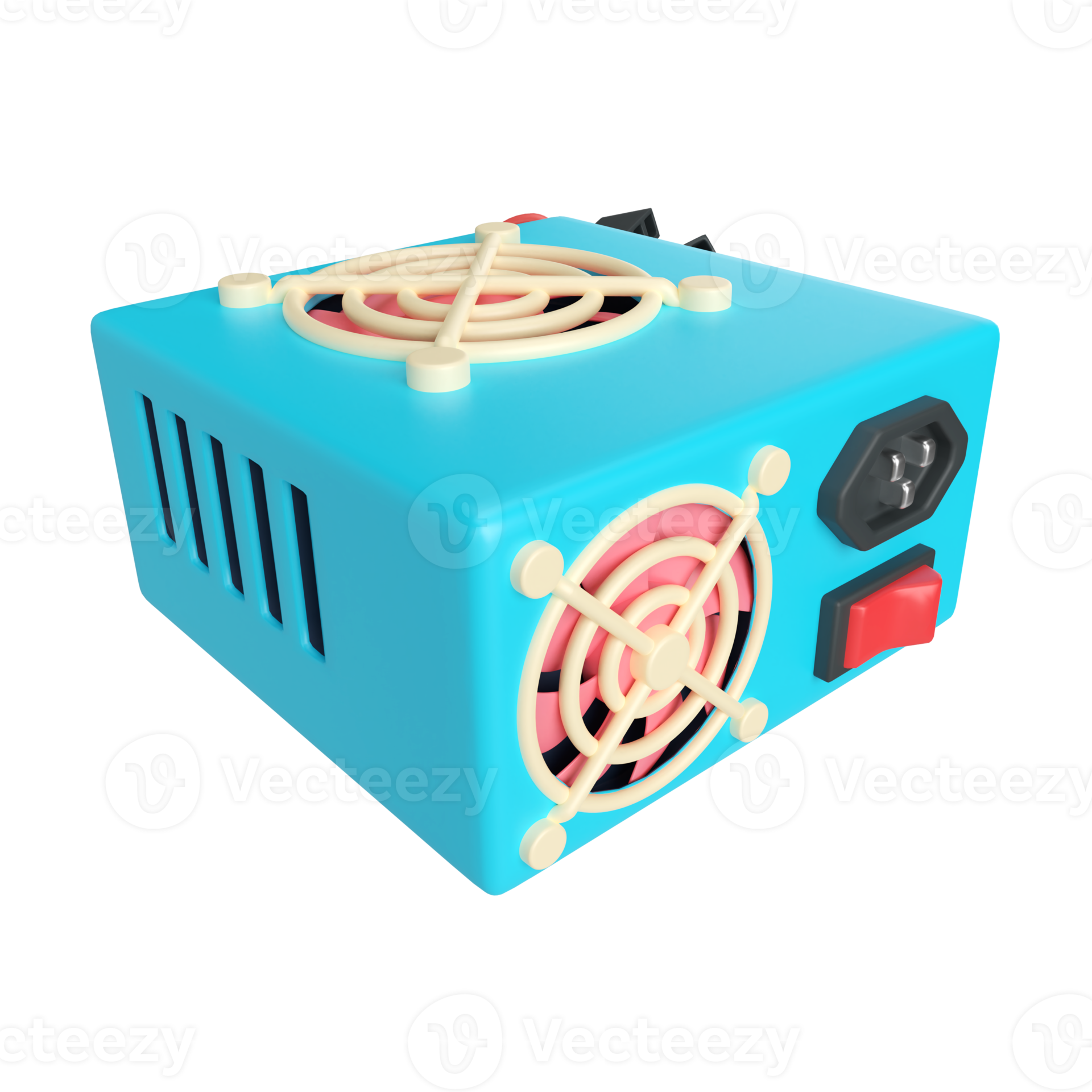 PC Power Supply 3D Illustration Icon 13091382 PNG pc-power-supply-3d-illustration-icon-13091382-png