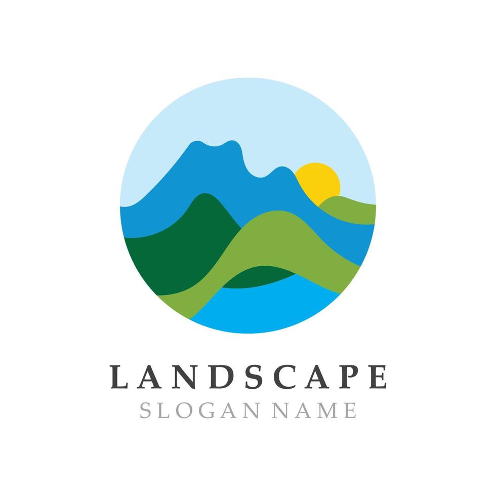 plantilla de diseño de concepto de logotipo de naturaleza de montaña vector