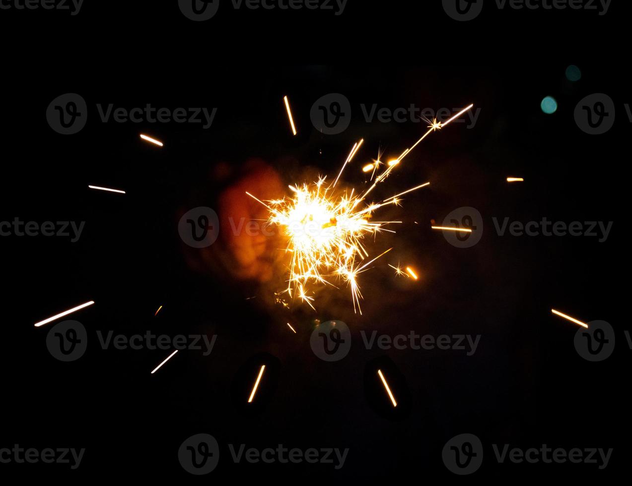 Lighting and glittering light with a cheerful child, fun at the party. photo