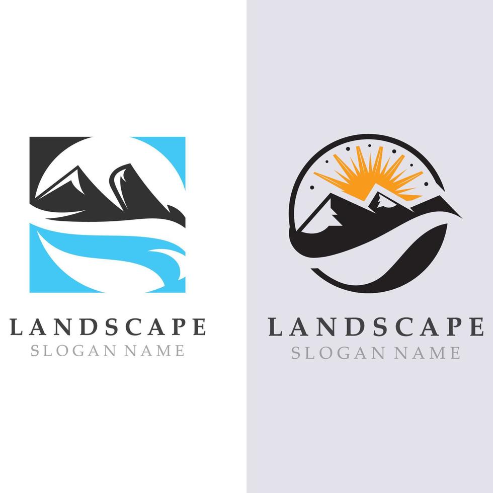 plantilla de diseño de concepto de logotipo de naturaleza de montaña vector