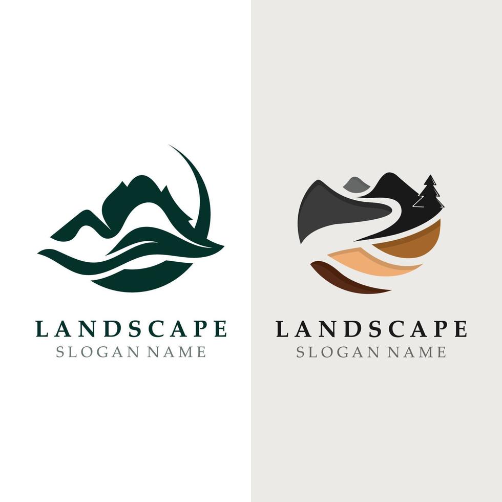 plantilla de diseño de concepto de logotipo de naturaleza de montaña vector