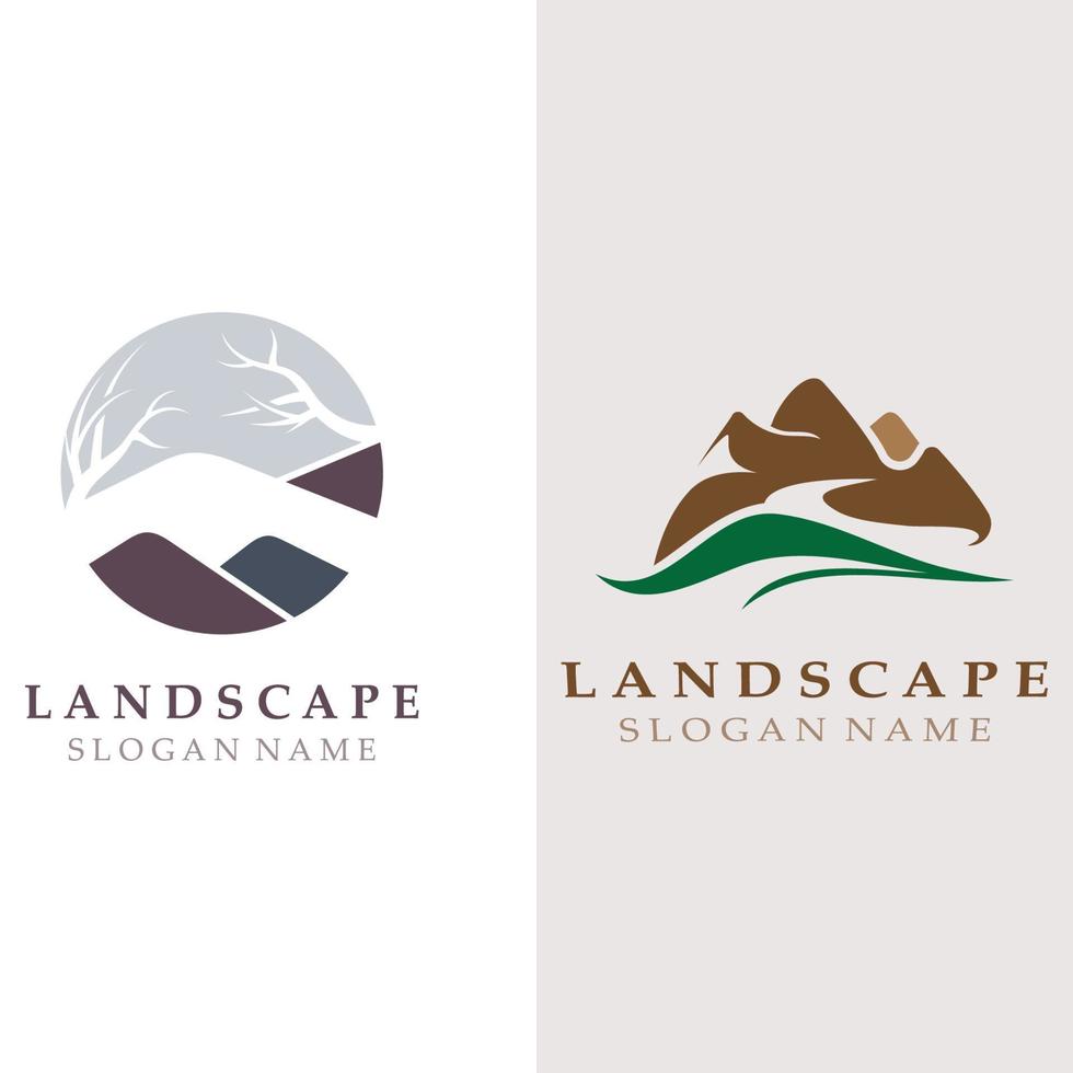 Mountain nature logo concept design template vector