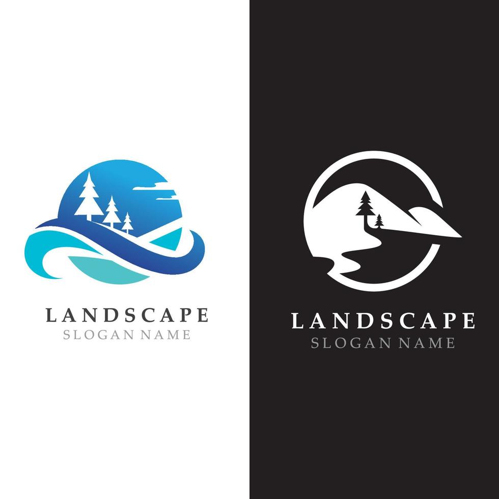 plantilla de diseño de concepto de logotipo de naturaleza de montaña vector