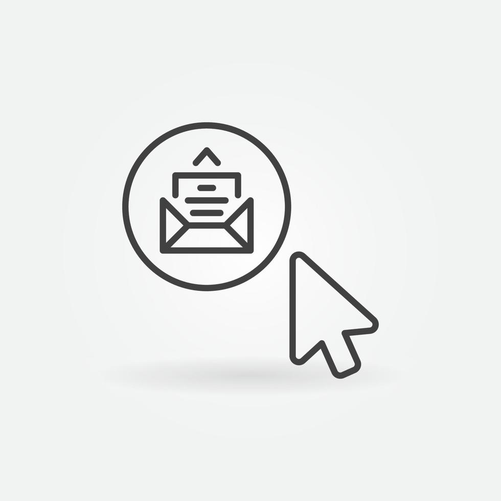 Mouse click on E-Mail button vector outline concept icon