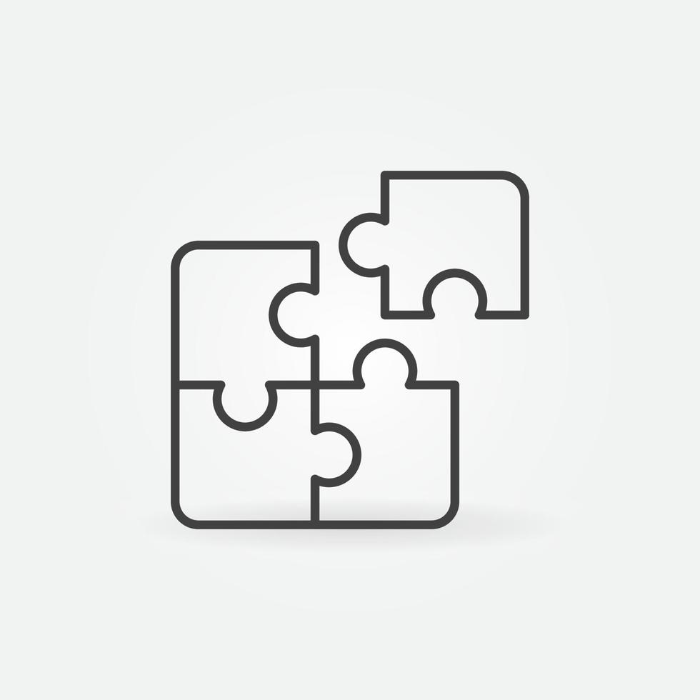 Puzzle Pieces vector simple icon in thin line style