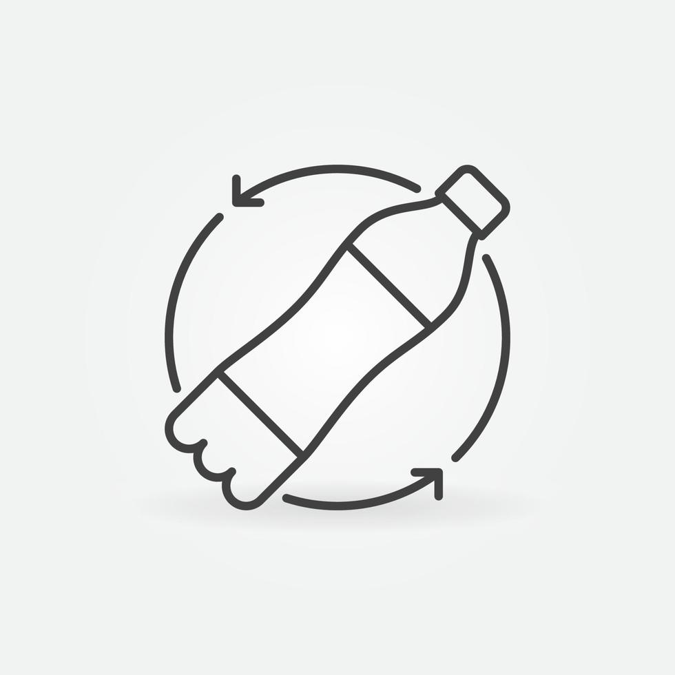 Recycle Bottle vector concept icon in outline style