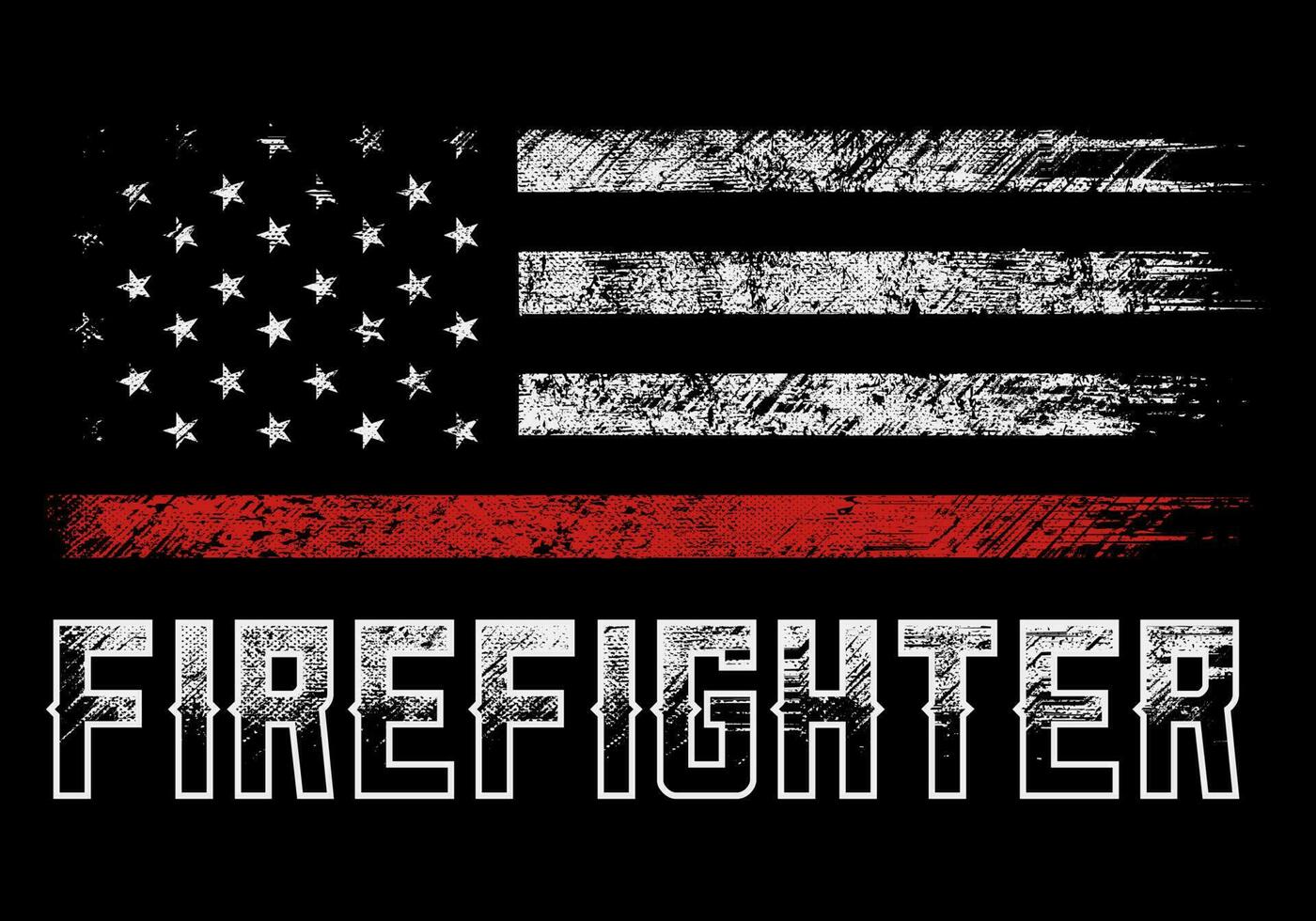 grunge usa firefighters flag with thin red line vector design 13091556  Vector Art at Vecteezy