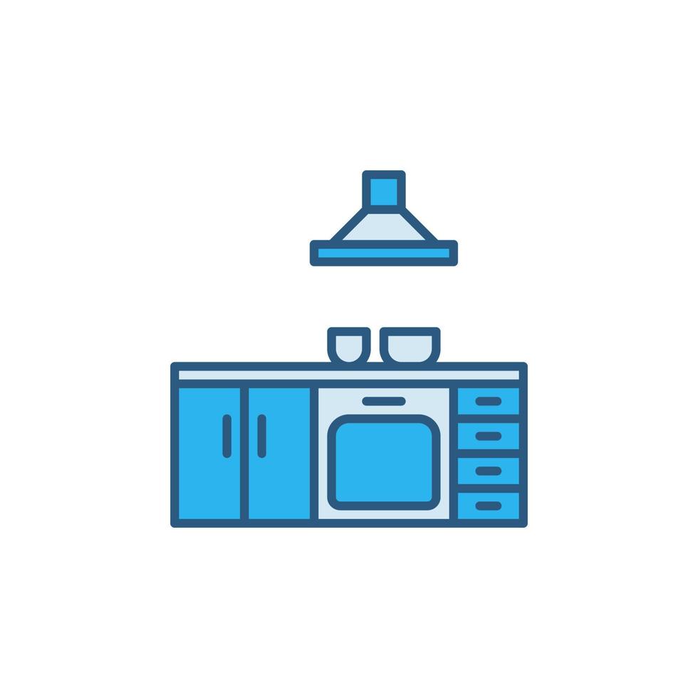 Kitchen vector concept minimal colored icon or sign