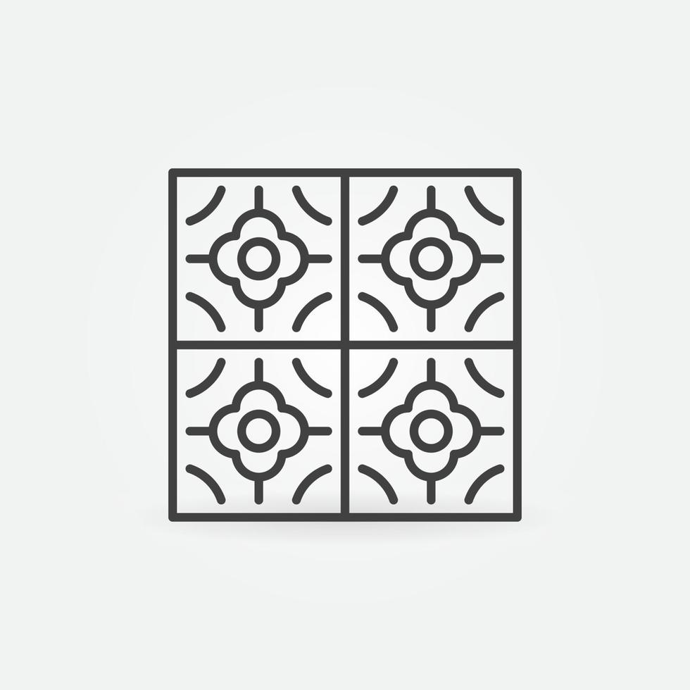 Ceramic Tile linear vector concept icon