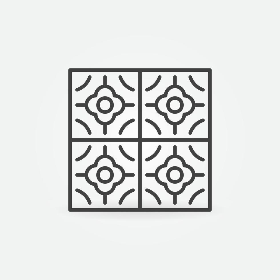Ceramic Tile linear vector concept icon