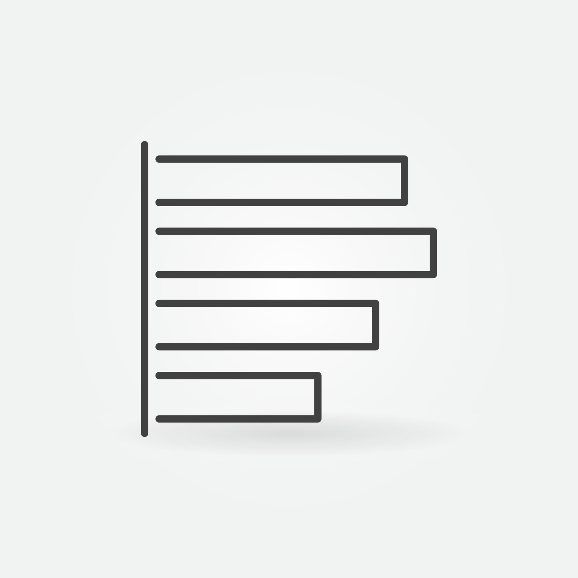 Horizontal Bar Chart linear vector concept icon 13091646 Vector Art at