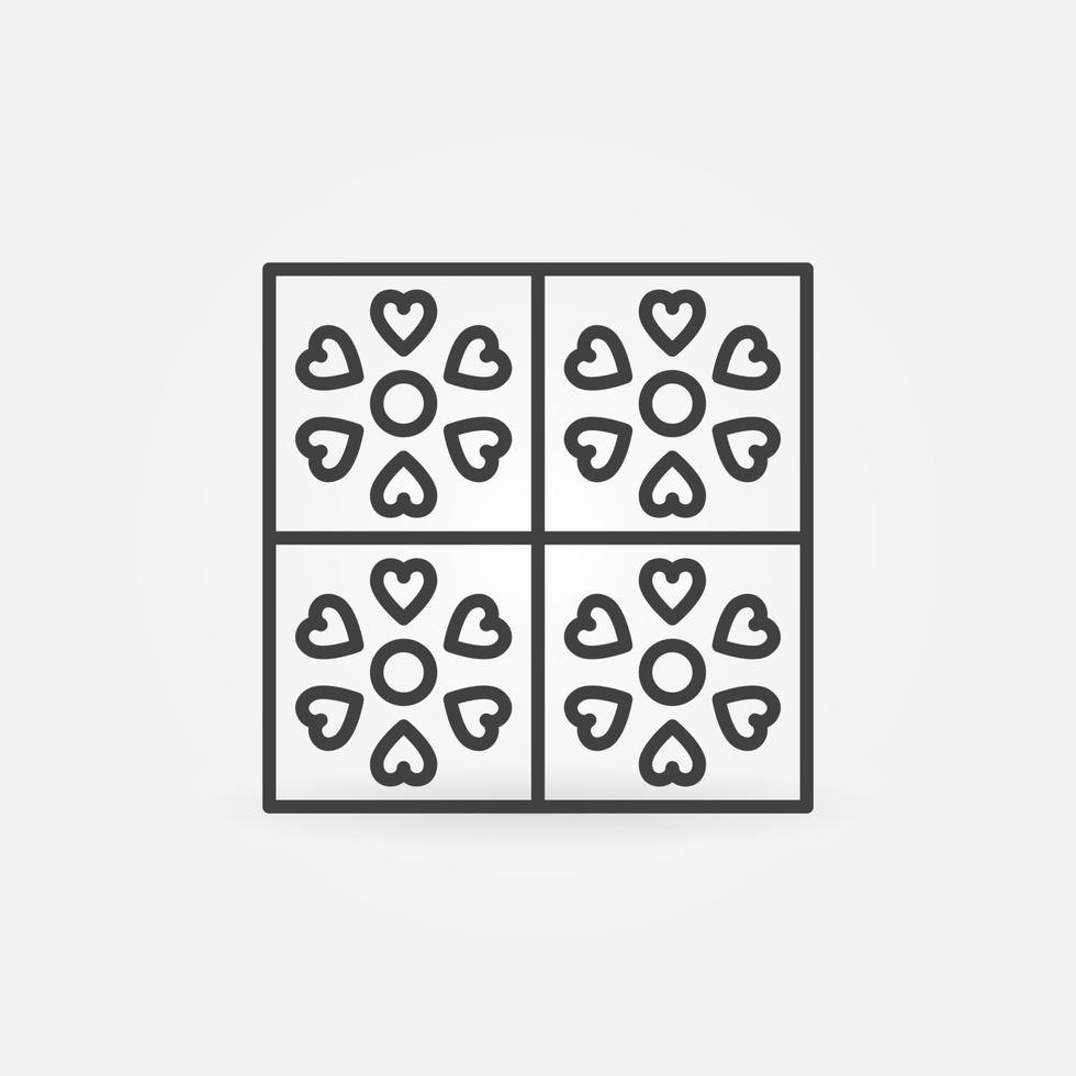 Wall Tile with Cute Texture linear vector concept icon