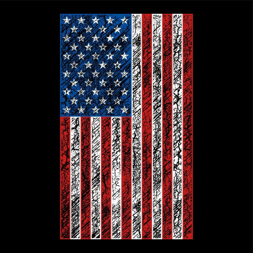 diseño de vector de bandera de estados unidos grunge