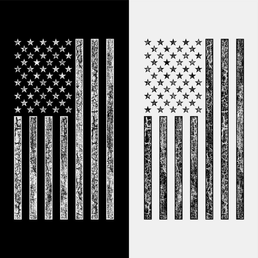 grunge usa flag set vector design