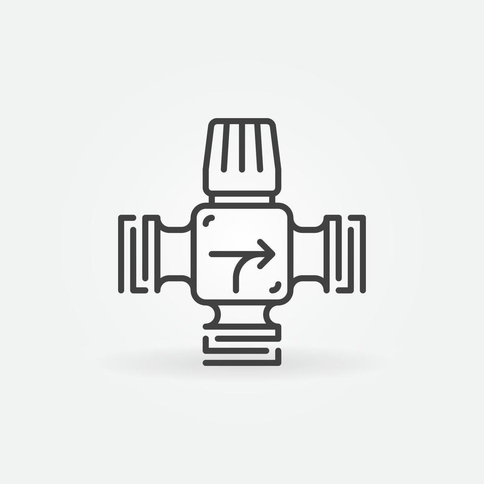 Thermostatic mixing valve vector concept icon in thin line style