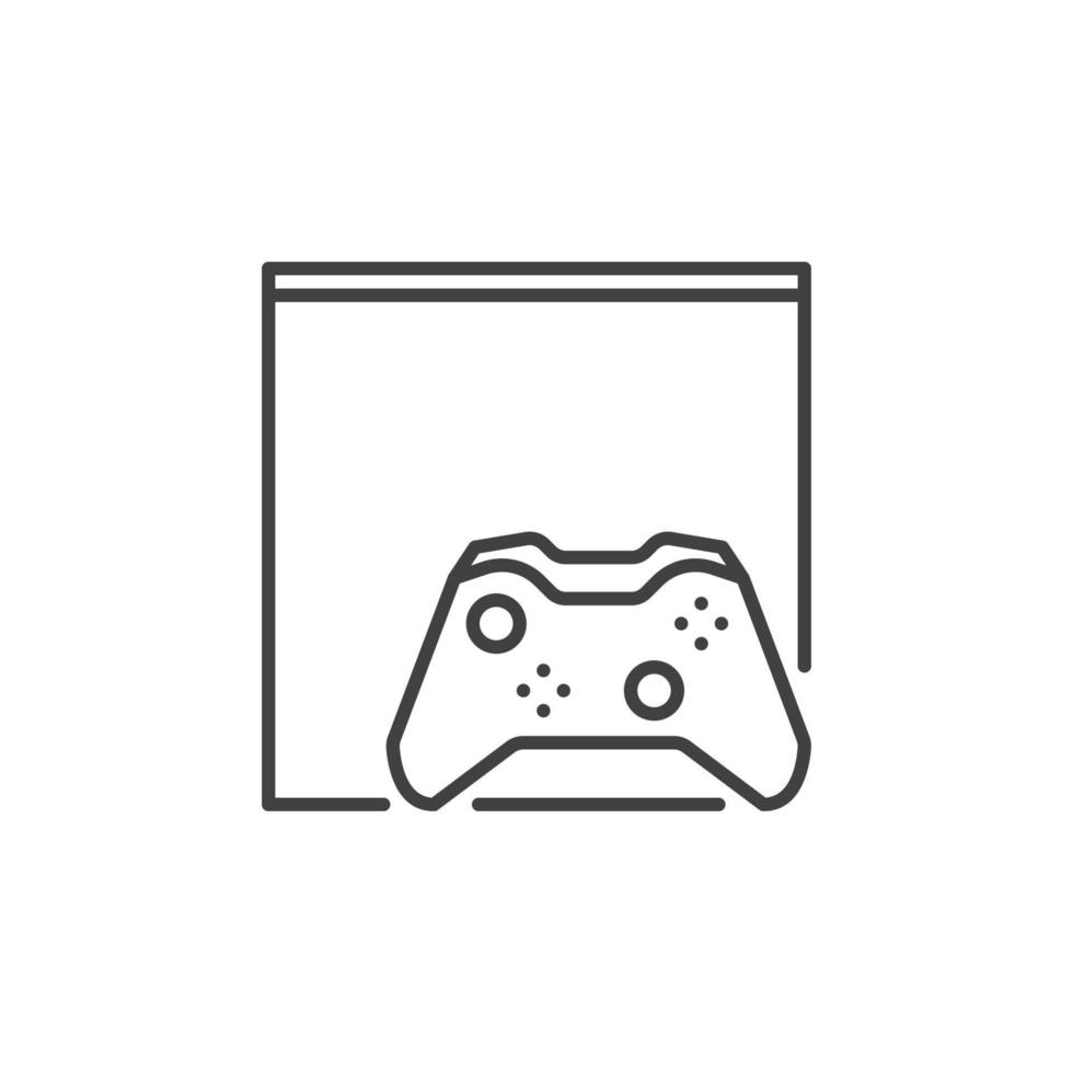 gamepad con icono de concepto de consola de videojuegos en estilo de esquema vector