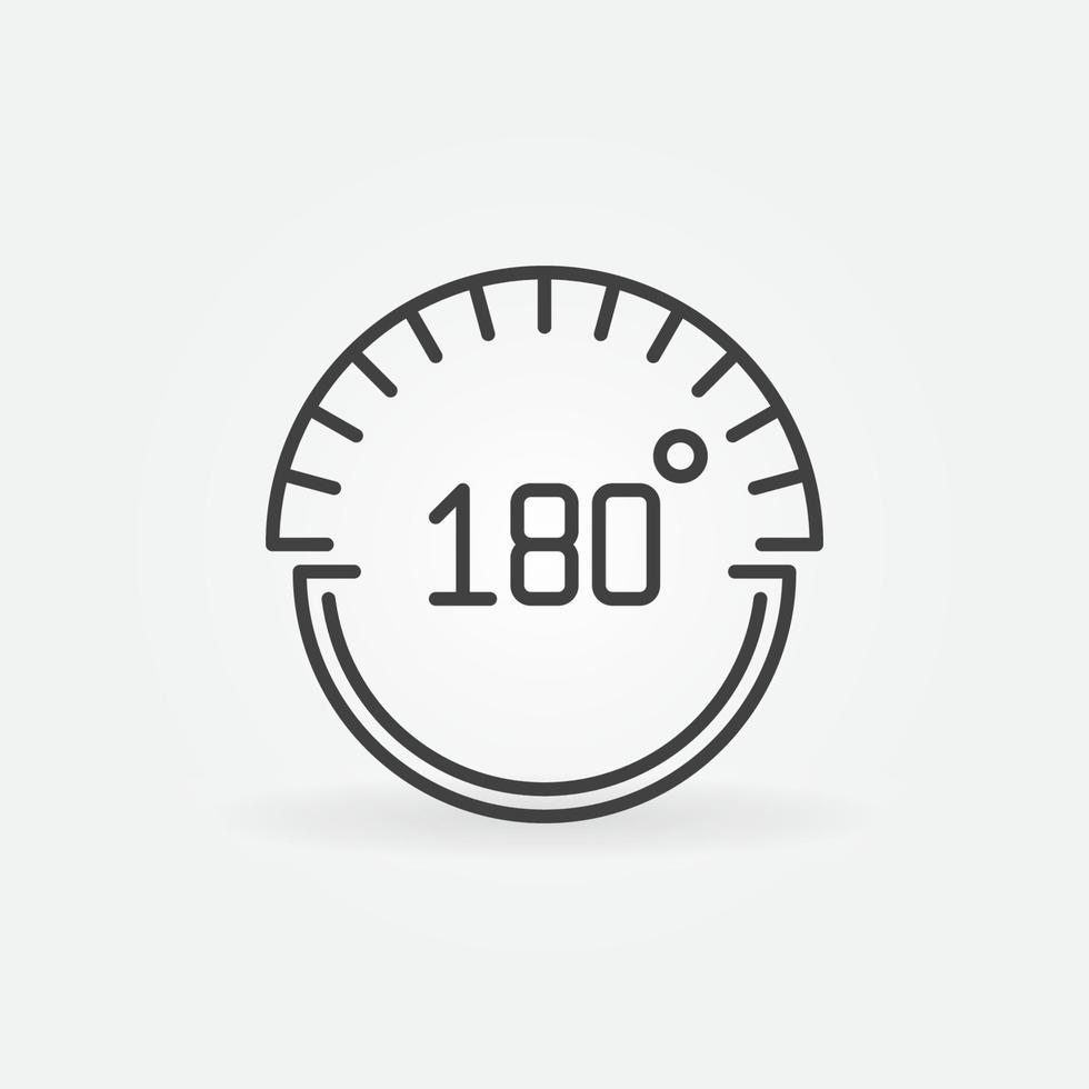 180 degrees vector concept icon in linear style