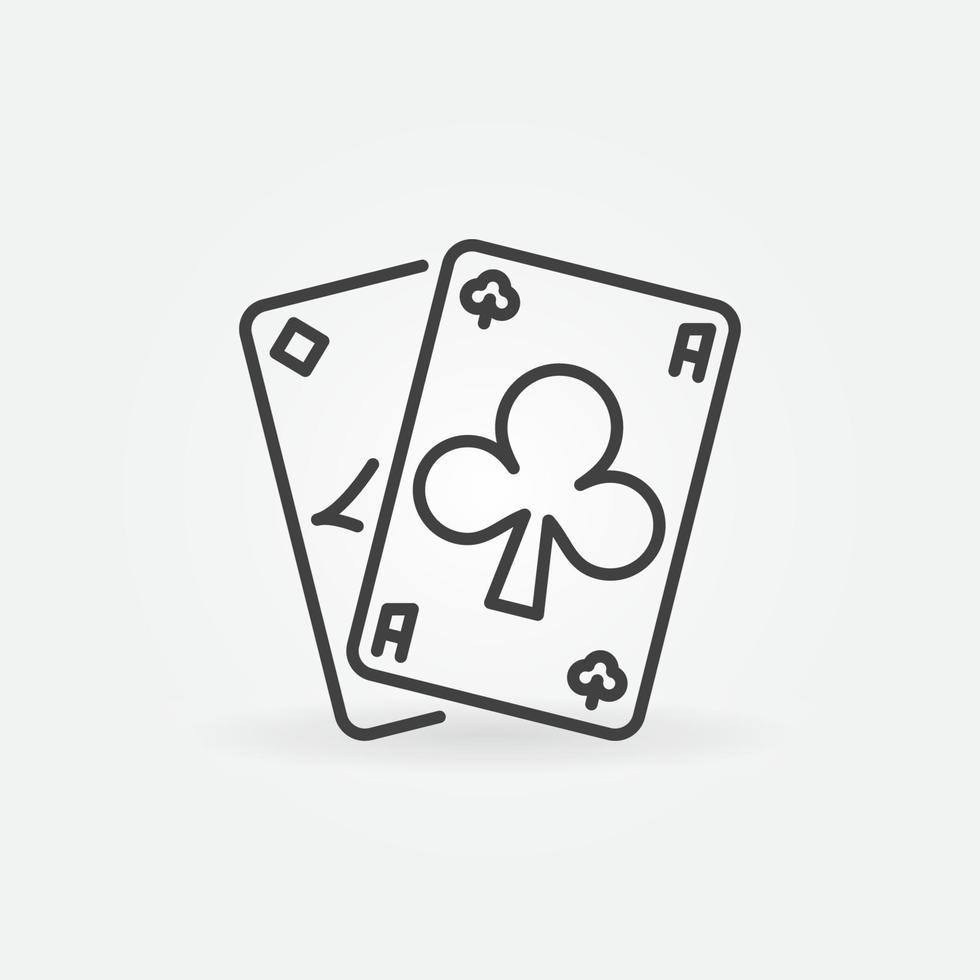 Vector Poker Pair of Aces outline concept icon